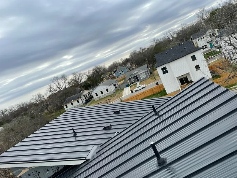 Standing seam metal roof panels with vents for Skylight Repair in Norway